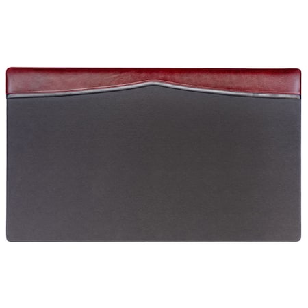 Burgundy Leather 34 X 20 Top-Rail Desk Pad